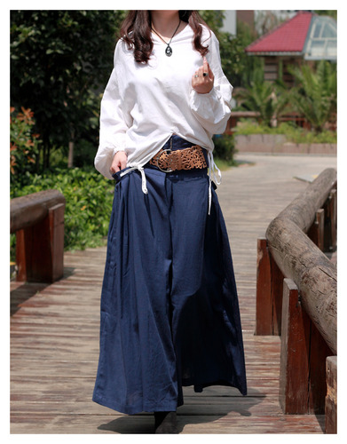 Wide Waist Bag Linen Of Flax Personality Skirt on Luulla